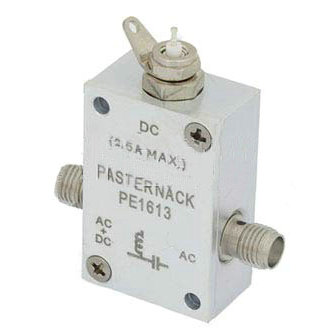 10MHz to 4GHz SMA Bias Tee Rated at 2500mA and 100 Volts DC