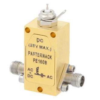 0.1 MHz to 26.5 GHz 3.5 mm bias tee rated at 750 mA and 25 volts DC
